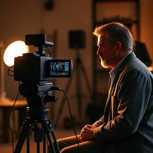 Billede af et interview der bliver filmet