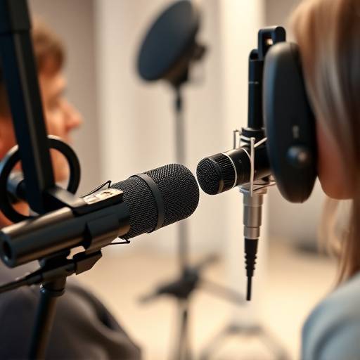 En professionel mikrofon opsat til interviewoptagelse